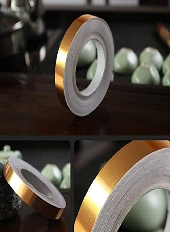 ZURITY Ceramic 50M Home Tile Reusable Self-Adhesive Sticker Waterproof Gap Sealing Tape Strip Adhesive Tile Decoration Floor Tape For Floor And Wall(1Cm X 50M) Gold. - Image 2